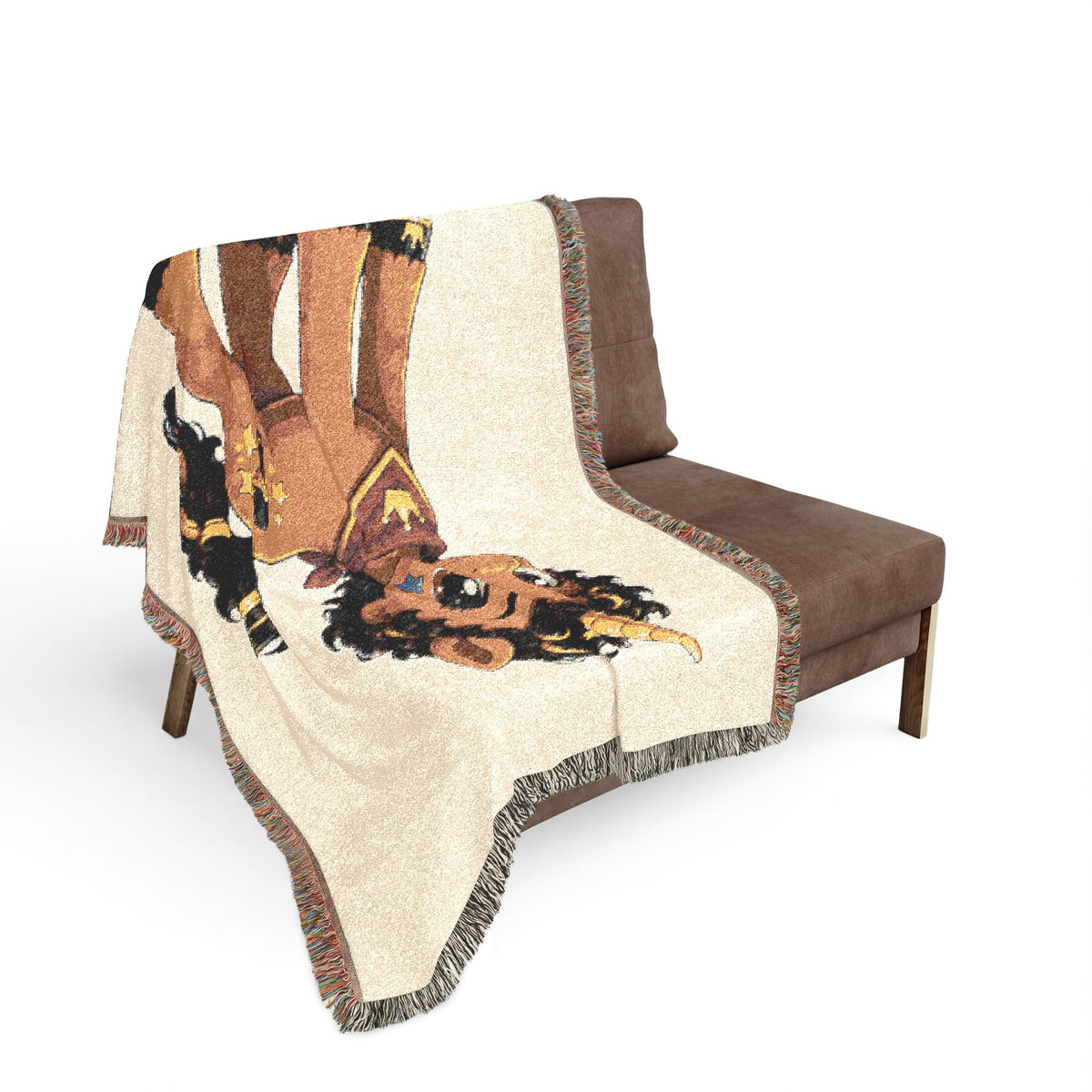 Unicorn Woven Cotton Throw Blanket: Jacquard Tapestry Keepsake Rockstar Jett music lovers gift