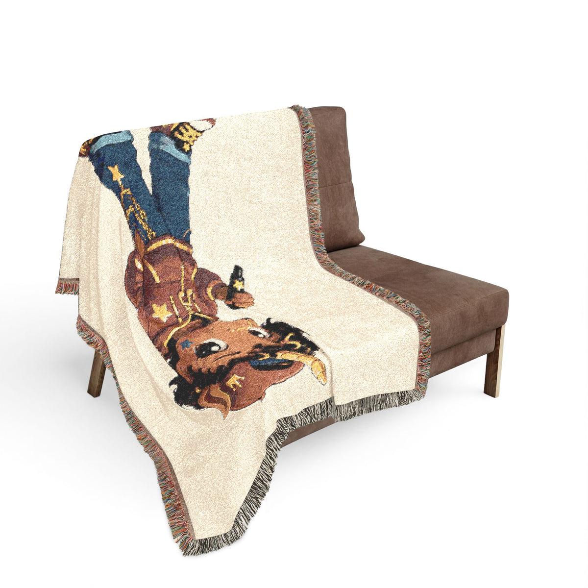 Jett Rockstar Unicorn Cotton Throw Blanket: Jacquard Tapestry Woven in the USA heirloom Quality Keepsake