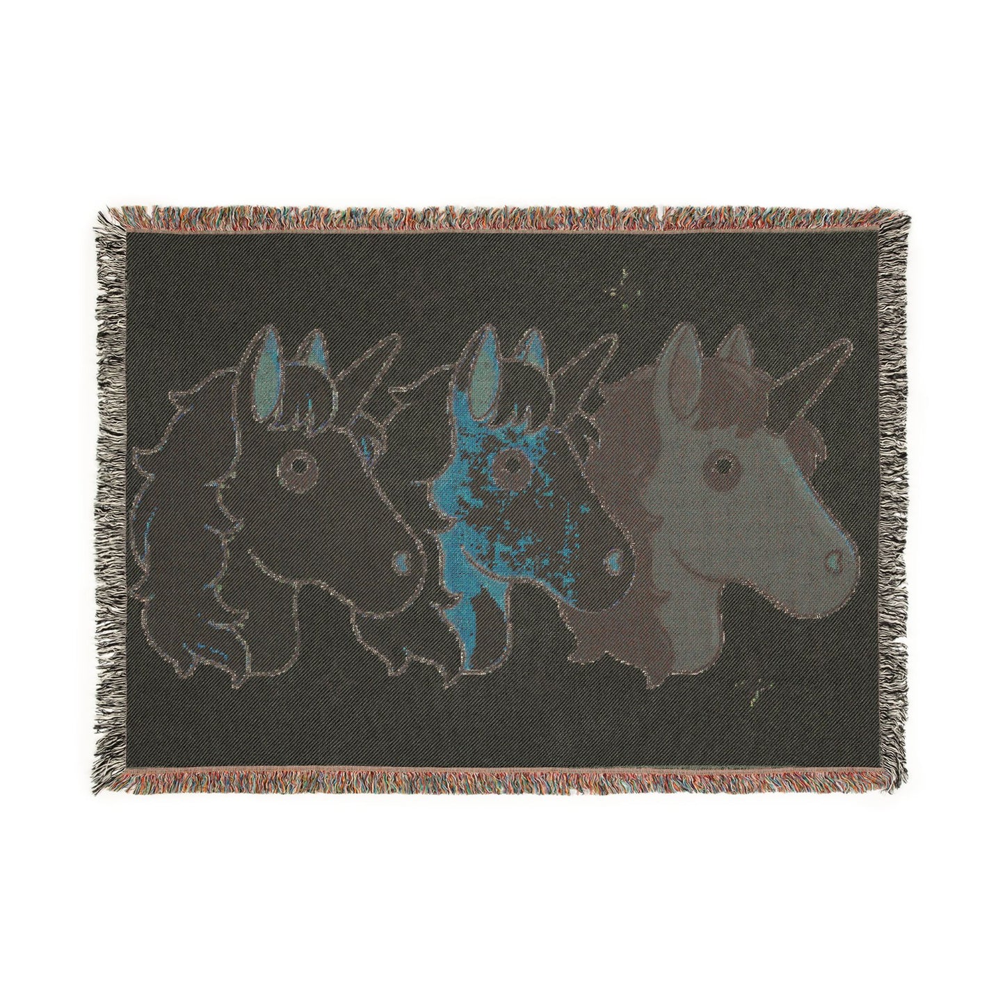 Unity Magical Unicorn Crew 100% Cotton Woven Throw Blanket Original Artwork Heirloom Keepsake 52 × 37 Fringe unicorns4everyone