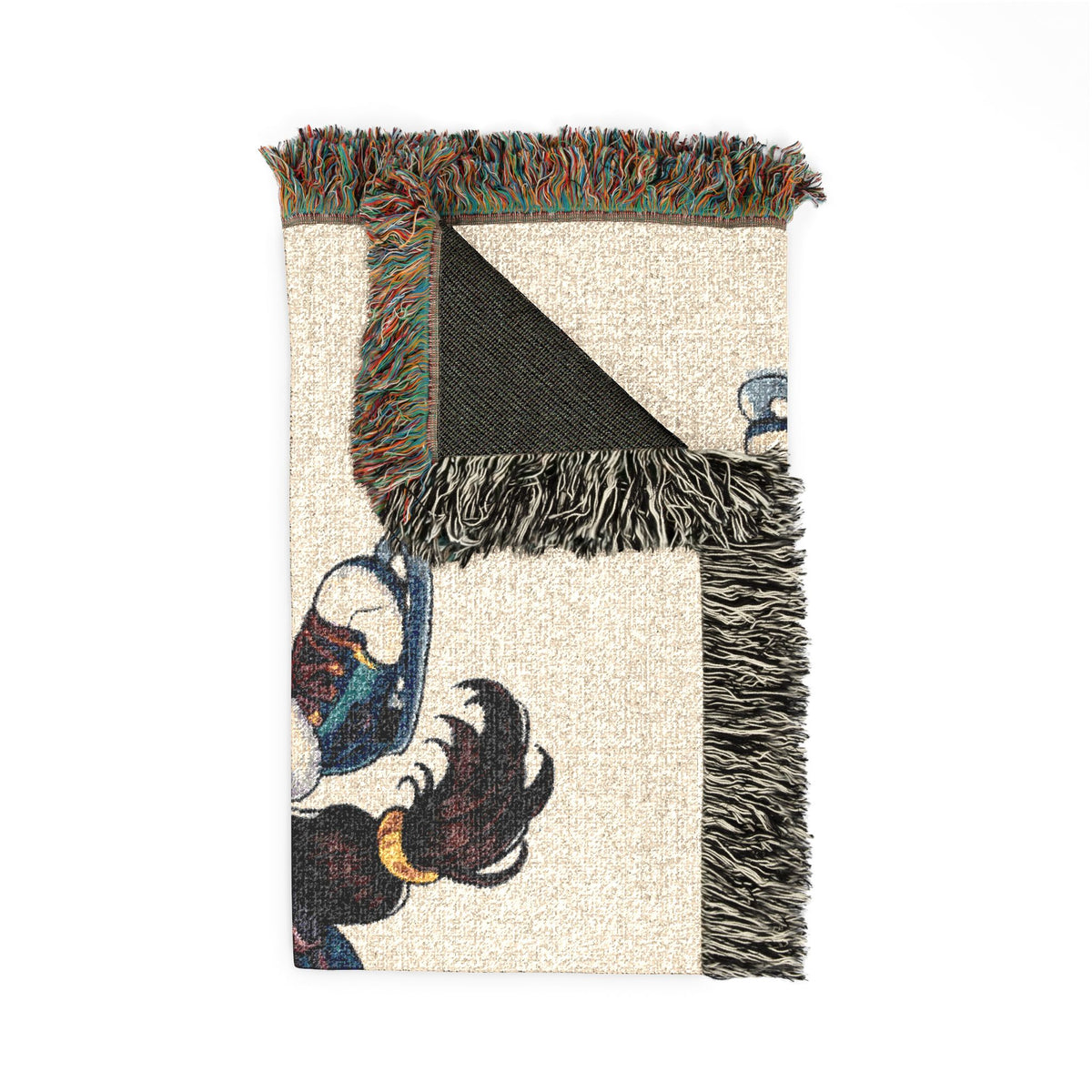 Winter Unicorn Ice Skater Woven Cotton Throw Blanket Holiday Figure Skating Gift for Her USA Jacquard Keepsake