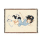 Ice Skater Woven Cotton Throw Blanket Adult Figure Skating Gift for Her, USA Jacquard Tapestry