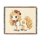 Poppy Unicorn Woven Cotton Throw Blanket: Jacquard Tapestry, Made in USA, Keepsake