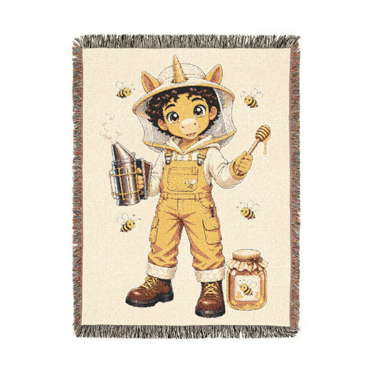 Beekeeper Unicorn Blanket, Bee Lover Gift, Beekeeping Gift, Honey Bee Keepsake, Bee lover gift, Cute Kids Keepsake