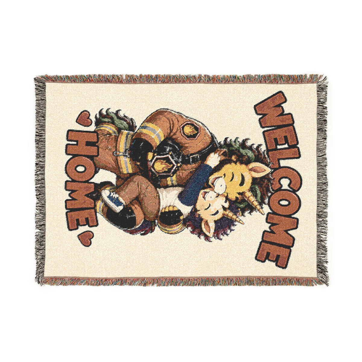 Firefighter Dad and Child Woven Blanket, Welcome Home Hero Throw, First Responder Family Gift, Firefighter Homecoming Keepsake