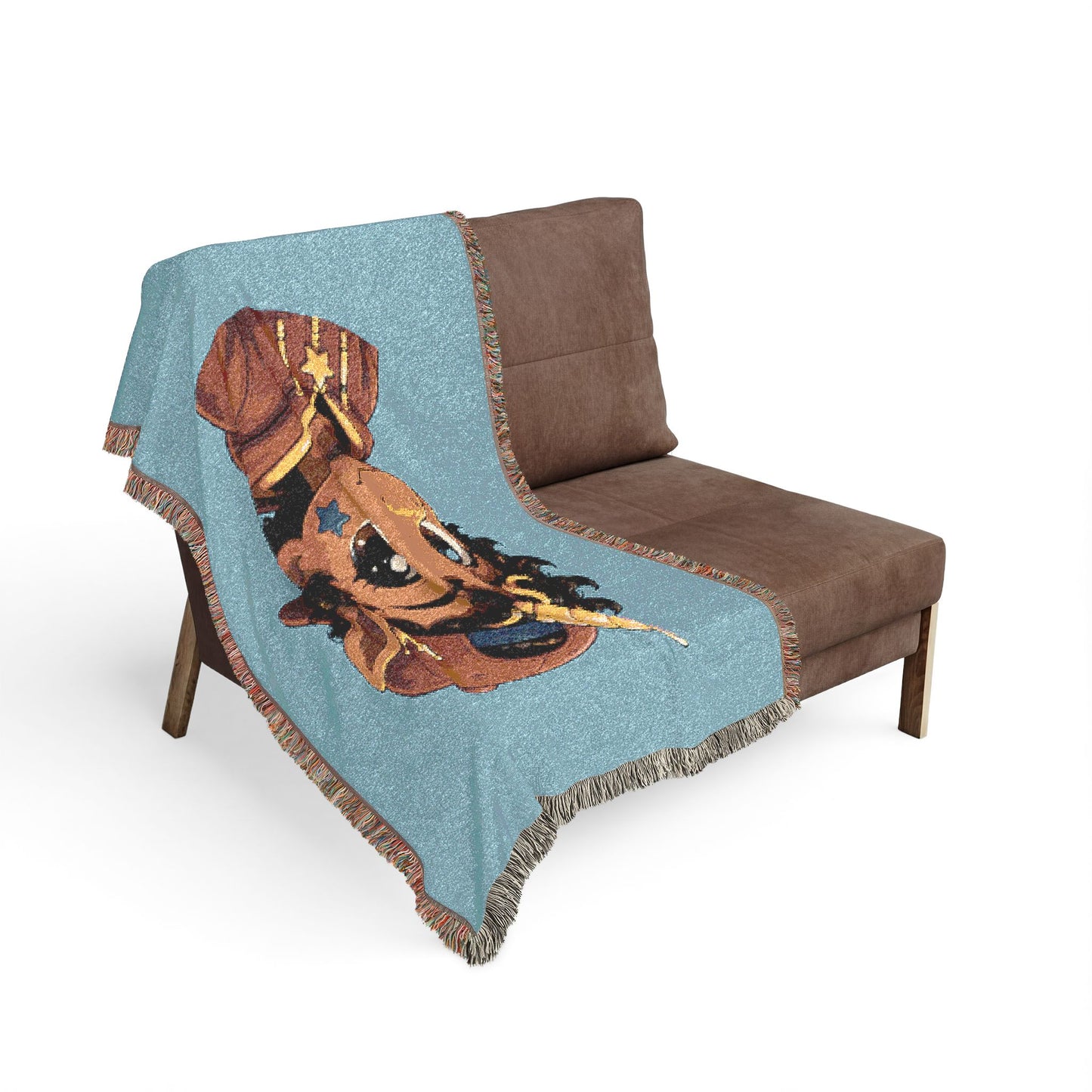 Little Rockstar Jett 100% Cotton Woven Throw Blanket Original Artwork Heirloom Keepsake Unicorns4everyone