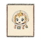 Astronaut Unicorn Cotton Jacquard Woven Throw Blanket: Heirloom Tapestry Keepsake