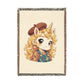Little Painting Poppy 100% Cotton Woven Throw Blanket Original Artwork Heirloom Keepsake Unicorns4everyone