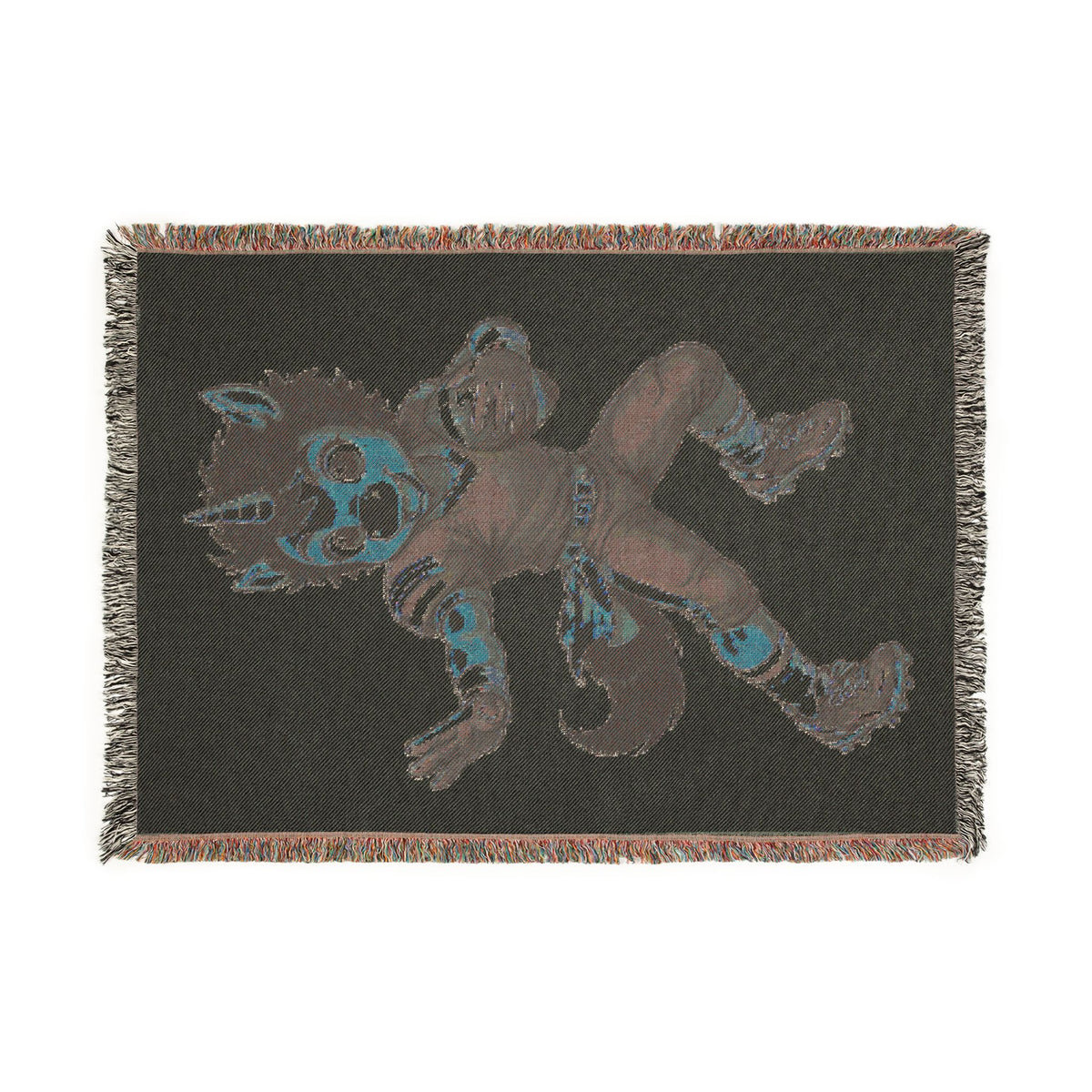 Football Player Unicorn Woven Blanket, Teal Gold Football, Personalized Football Blanket, Game Day Sports Throw, Football Senior Gift