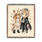 Halloween Unicorn Couple Woven Blanket, Mummy Skeleton Costume Throw, Spooky Autumn Décor