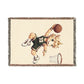 Basketball Player Unicorn Woven Blanket, Personalized Basketball Blanket, Basketball Senior Night Gift, Sports Throw Blanket