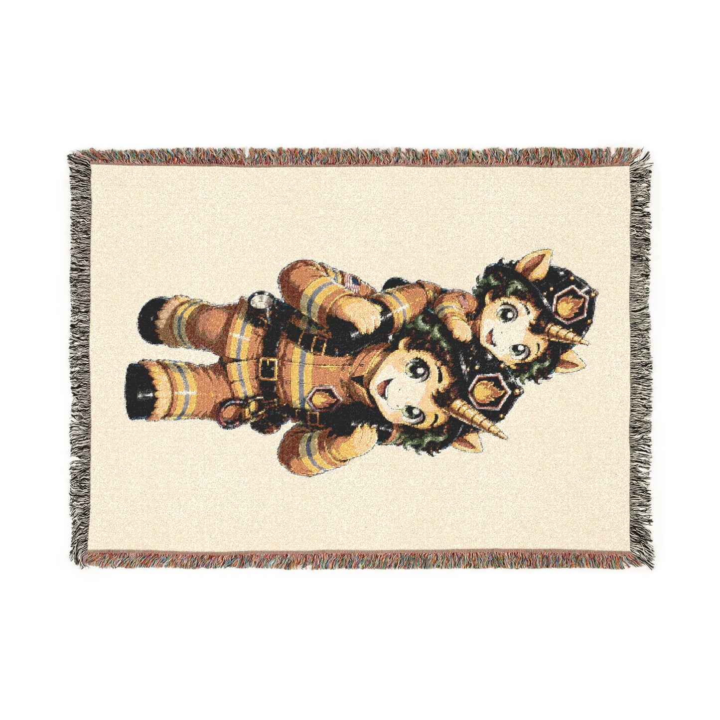 Future Firefighter Hero on My Shoulders Unicorn Dad & Child Gift 100% Cotton Woven Throw Blanket Heirloom-Quality Keepsake