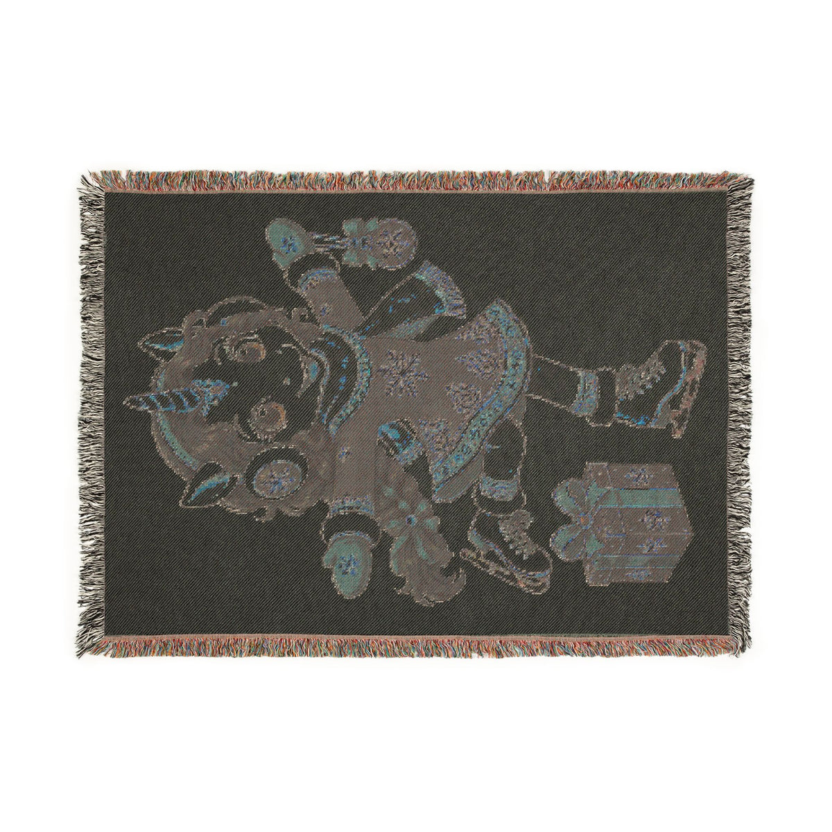 Ice Skating Unicorn Blanket, Personalized Figure Skater Woven Throw, Winter Sports Gift, Holiday Skating Gift, Unicorn Keepsake