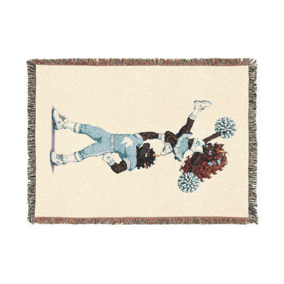 Football Player and Cheerleader Unicorn Woven Blanket, Cheer Couple, Football Cheer Blanket, Personalized Game Day Throw, Senior Night Gift