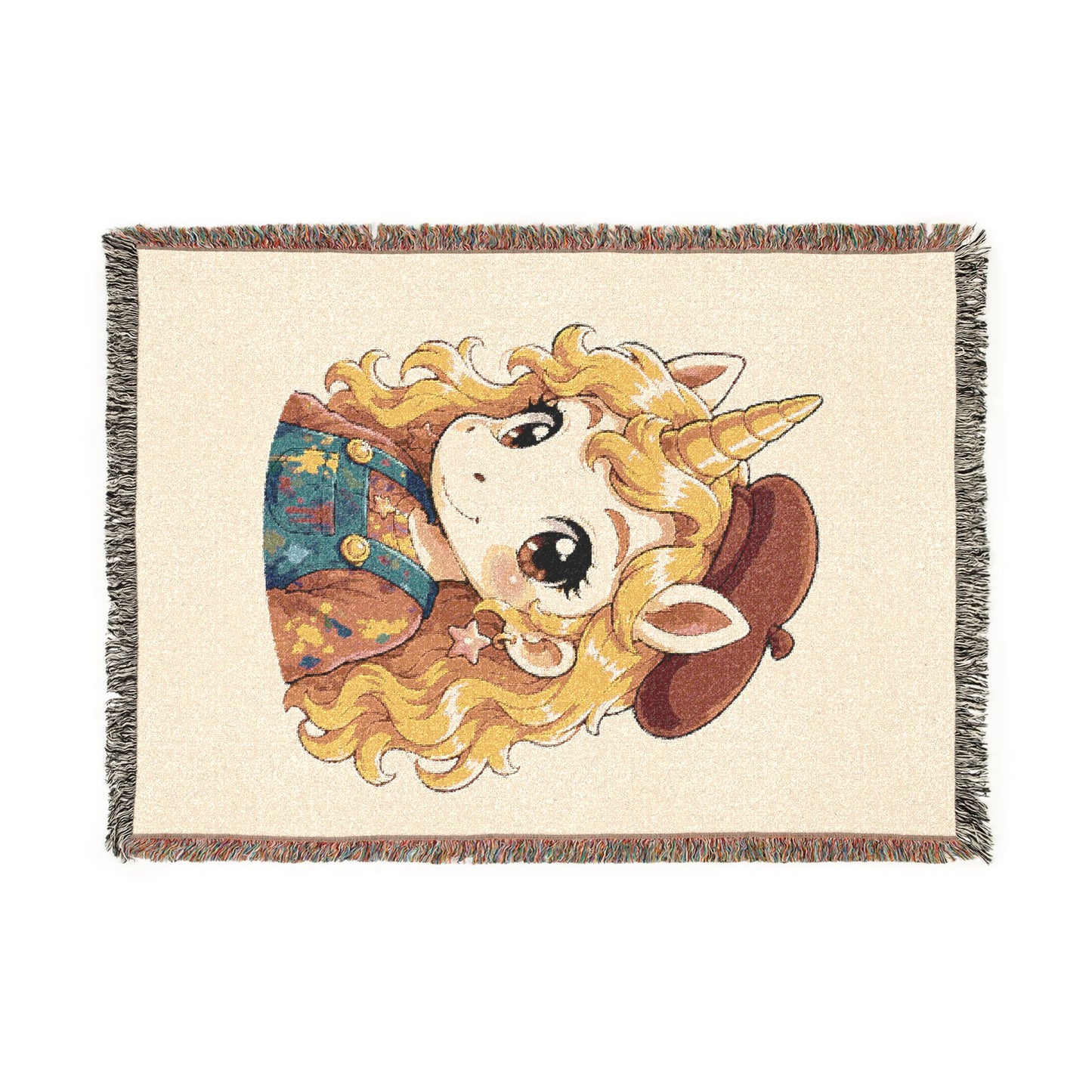Little Painting Poppy 100% Cotton Woven Throw Blanket Original Artwork Heirloom Keepsake Unicorns4everyone