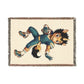 Football Player Unicorn Woven Blanket, Teal Gold Football, Personalized Football Blanket, Game Day Sports Throw, Football Senior Gift