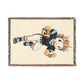 Football Player Unicorn Woven Blanket, Navy Blue Football Personalized Football Blanket, Game Day Sports Throw Senior Football Gift