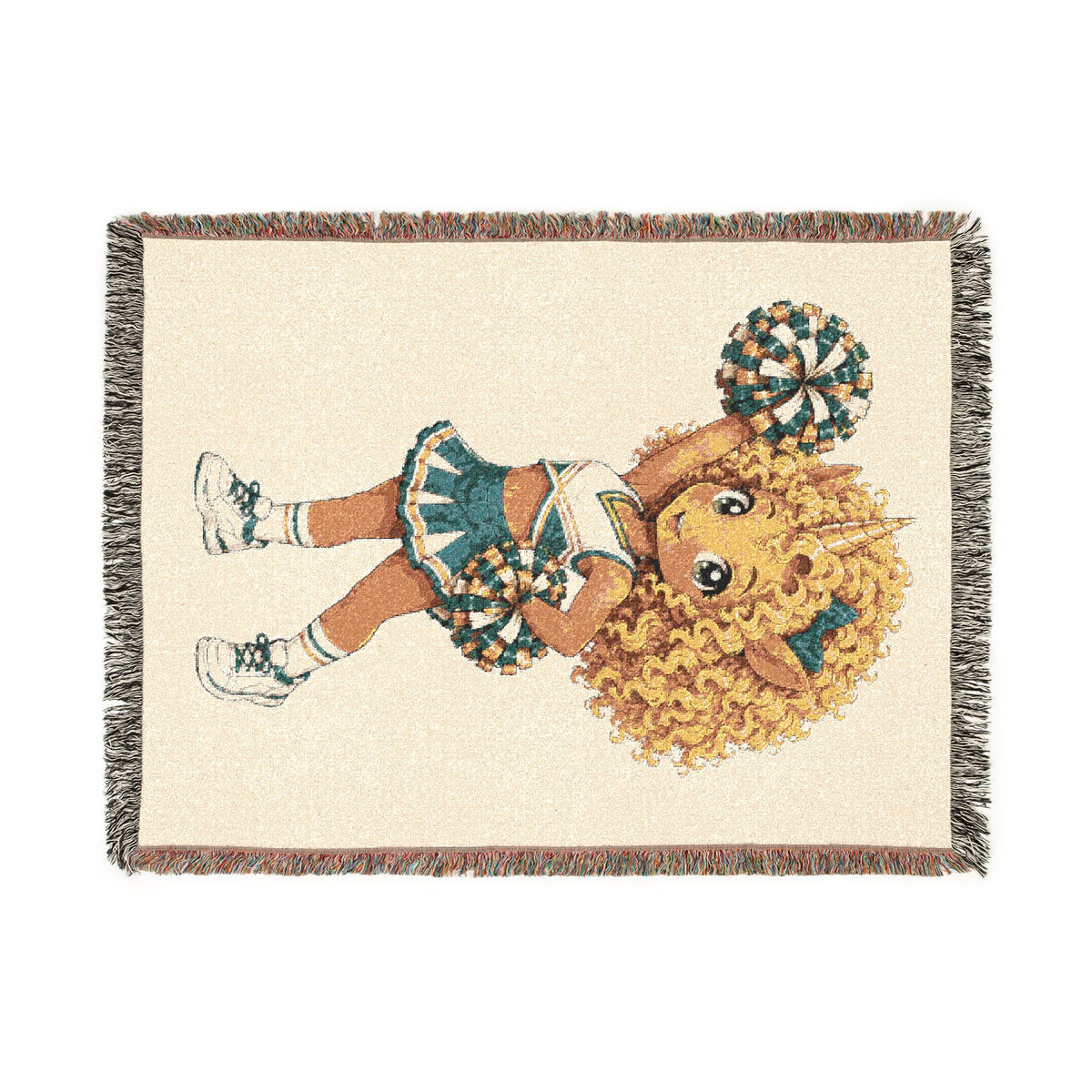 Cheerleader Unicorn Blanket, Personalized Cheer Woven Throw, Cheerleader Gift, Team Spirit Gift, Cheer Season Keepsake