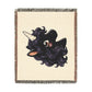Luna Noir Unicorn Jacquard Woven Cotton Throw Blanket USA Made Tapestry Keepsake