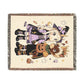 Halloween Couple Woven Blanket, Witch Pumpkin Costume Throw, Spooky Unicorn Decor