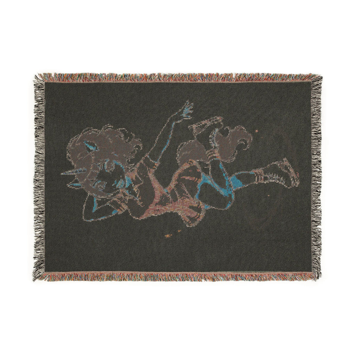 Ice Skater Woven Cotton Throw Blanket Adult Figure Skating Gift for Her, USA Jacquard Tapestry