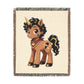 Unicorn Woven Cotton Throw Blanket: Jacquard Tapestry Keepsake Rockstar Jett music lovers gift
