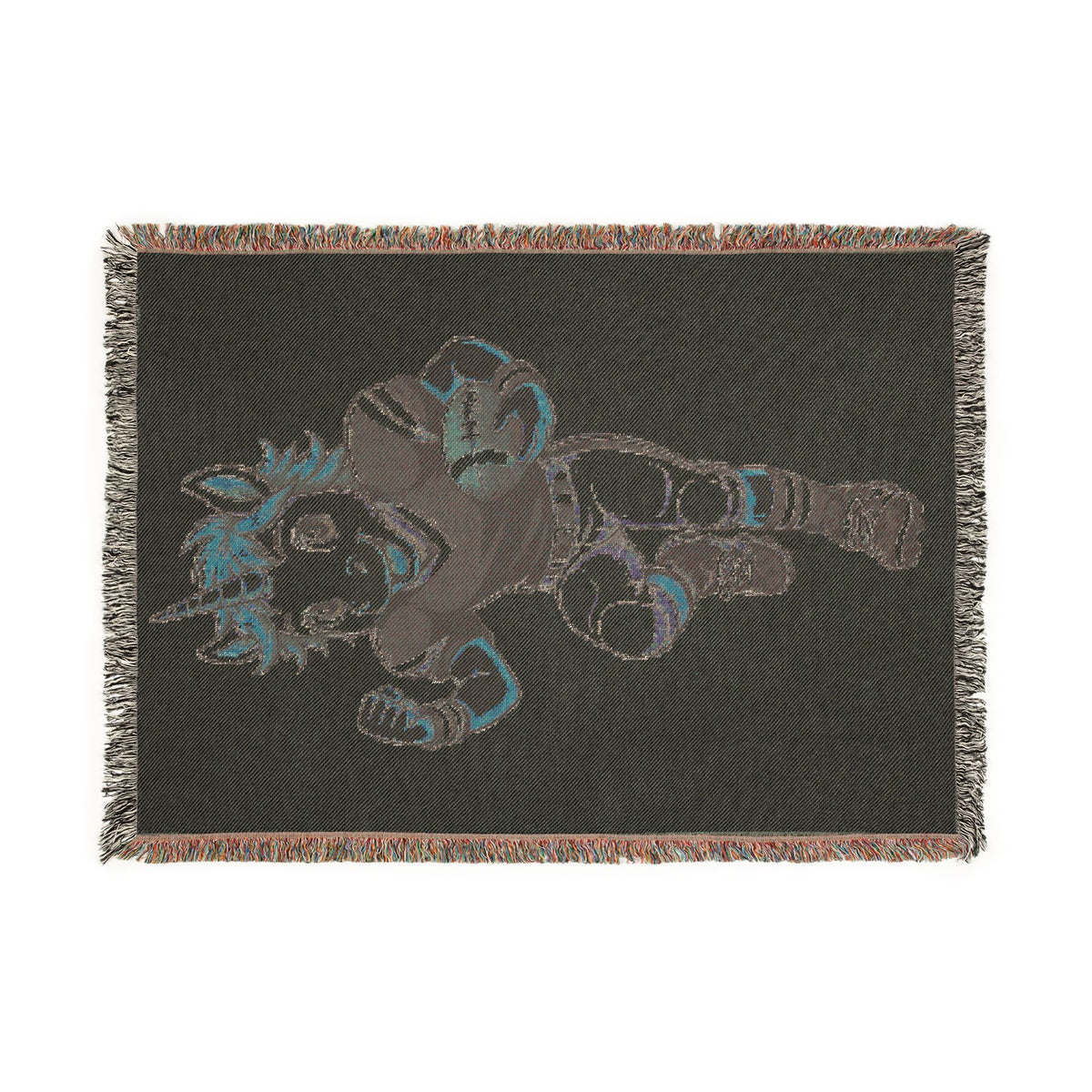 Football Player Unicorn Woven Blanket, Navy Blue Football Personalized Football Blanket, Game Day Sports Throw Senior Football Gift