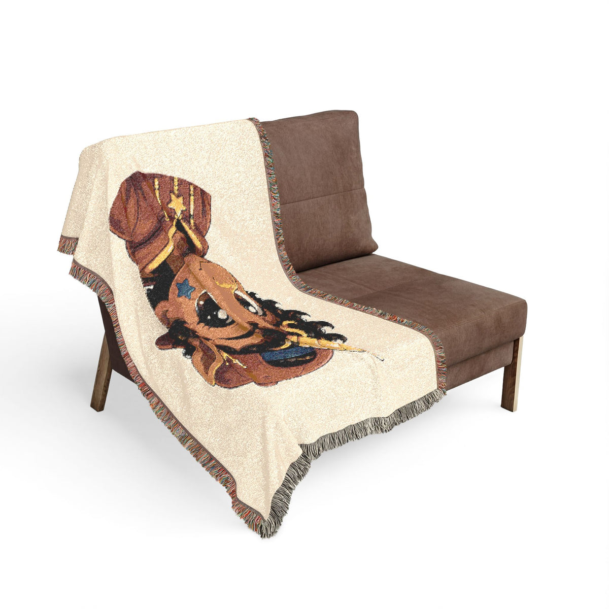 Little Rockstar Jett Unicorn Jacquard Woven Cotton Throw Blanket, USA Made Keepsake