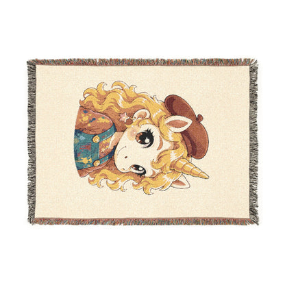 Little Painting Poppy 100% Cotton Woven Throw Blanket Original Artwork Heirloom Keepsake Unicorns4everyone