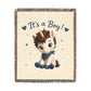 It's a Boy Unicorn Cotton Throw Blanket, Jacquard Tapestry Keepsake