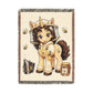 Beeatrice the Unicorn Beekeeper 100% Cotton Woven Throw Blanket Original Artwork Heirloom Keepsake Unicorns4everyone