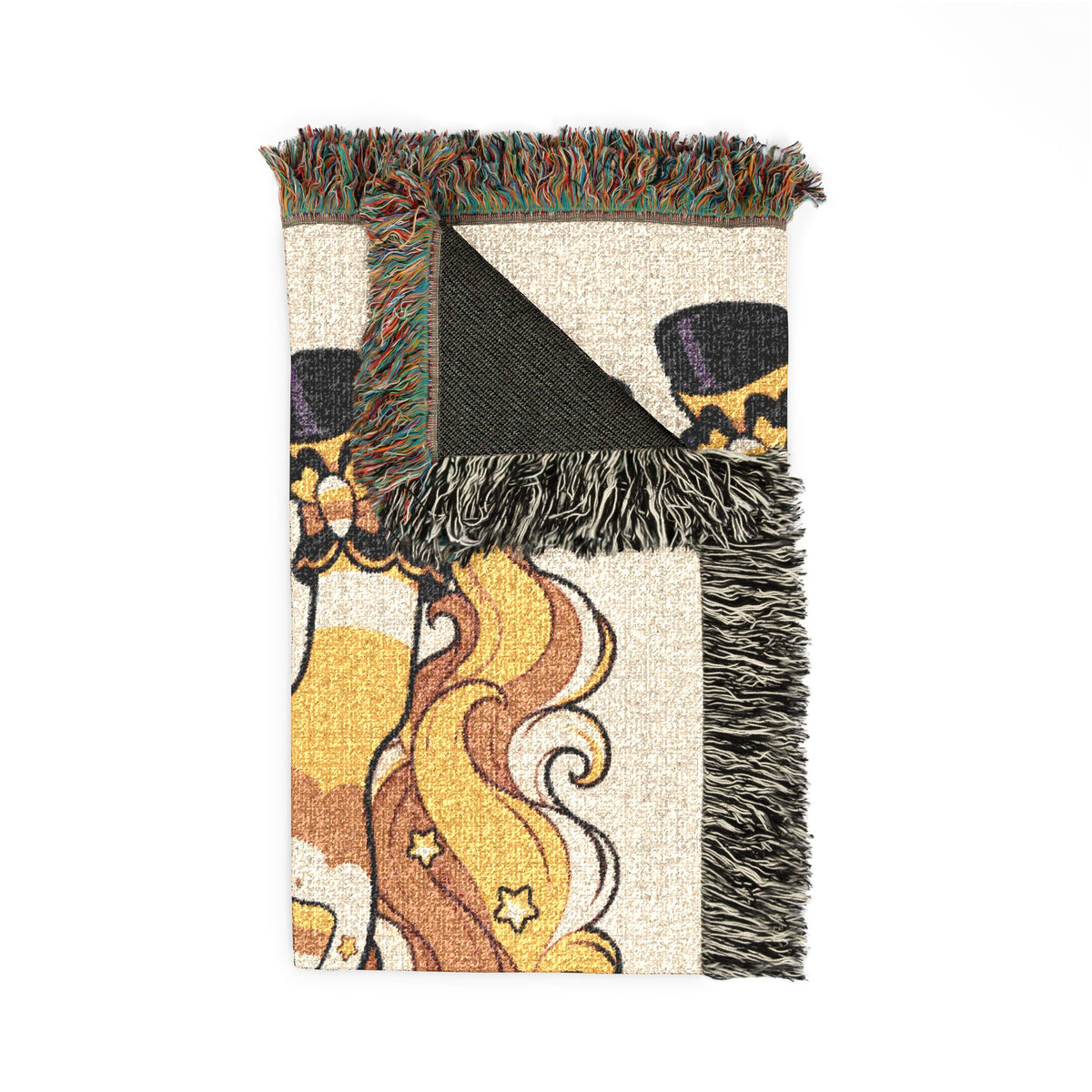 Sweet Halloween Unicorn Blanket, Witch Candy Corn Costume  Woven Throw, Whimsical Halloween Gift