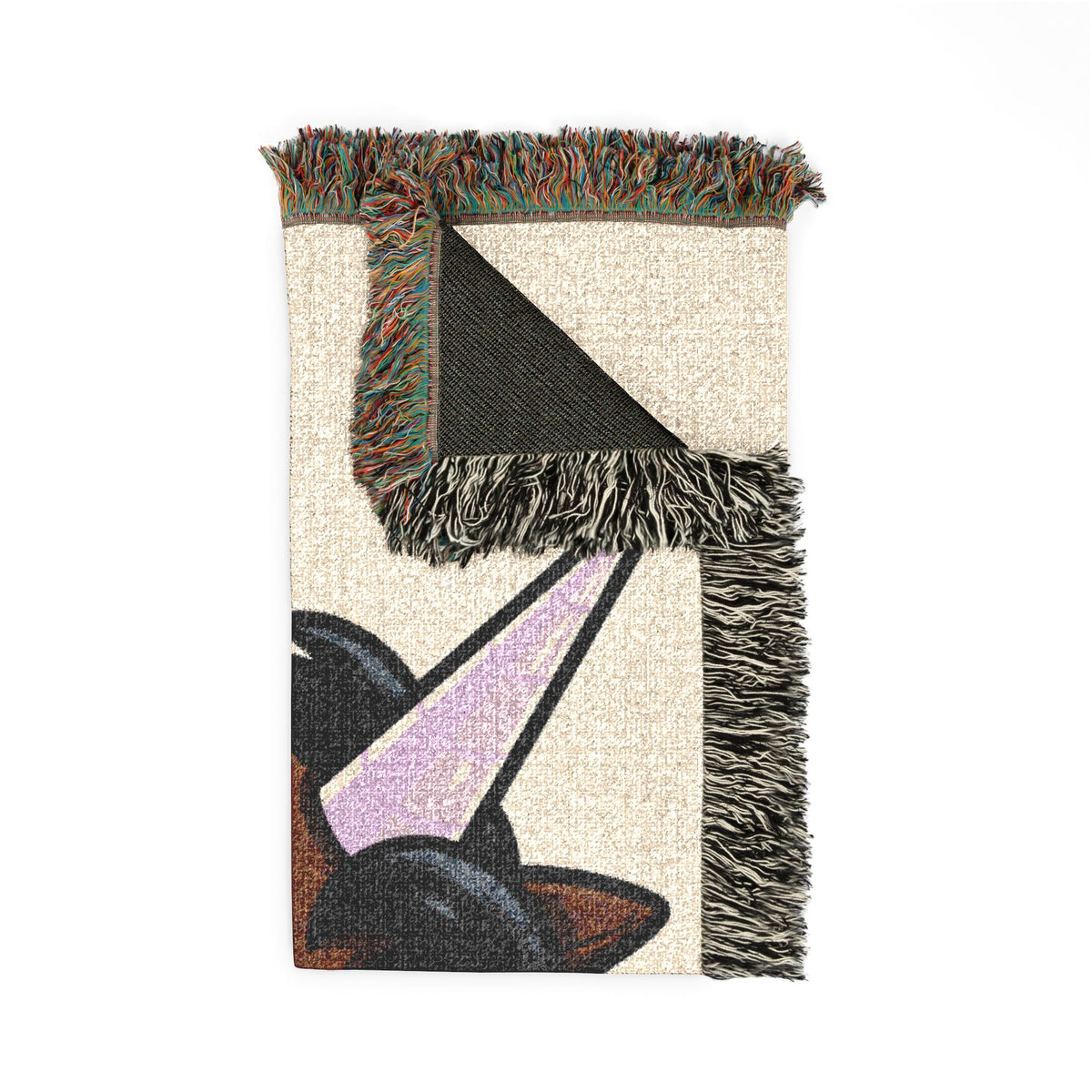 Bold Unicorn Cotton Jacquard Woven Throw Blanket USA Made Heirloom Tapestry