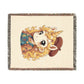 Poppy Unicorn Jacquard Woven Cotton Throw Blanket USA Made Tapestry Keepsake
