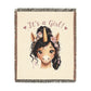 It's a Girl Unicorn Woven Cotton Throw Blanket, Jacquard Tapestry Keepsake