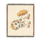 Astronaut Unicorn Woven Cotton BlanketJacquard Tapestry Throw, USA Made Heirloom Keepsake