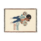 Go Team Cheer Mom Unicorn Blanket, School Spirit Woven Throw, Whimsical Gift keepsake