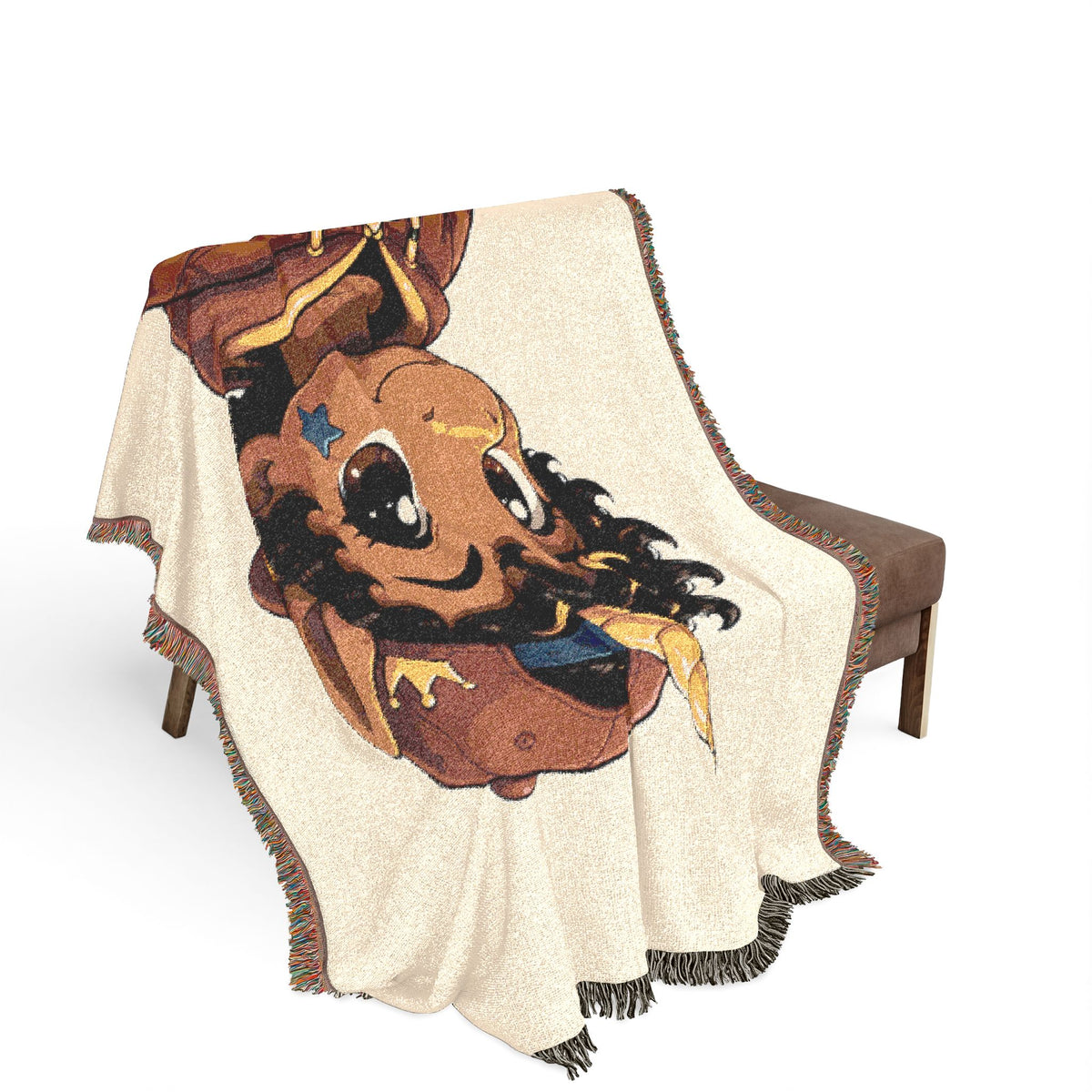 Little Rockstar Jett Unicorn Jacquard Woven Cotton Throw Blanket, USA Made Keepsake