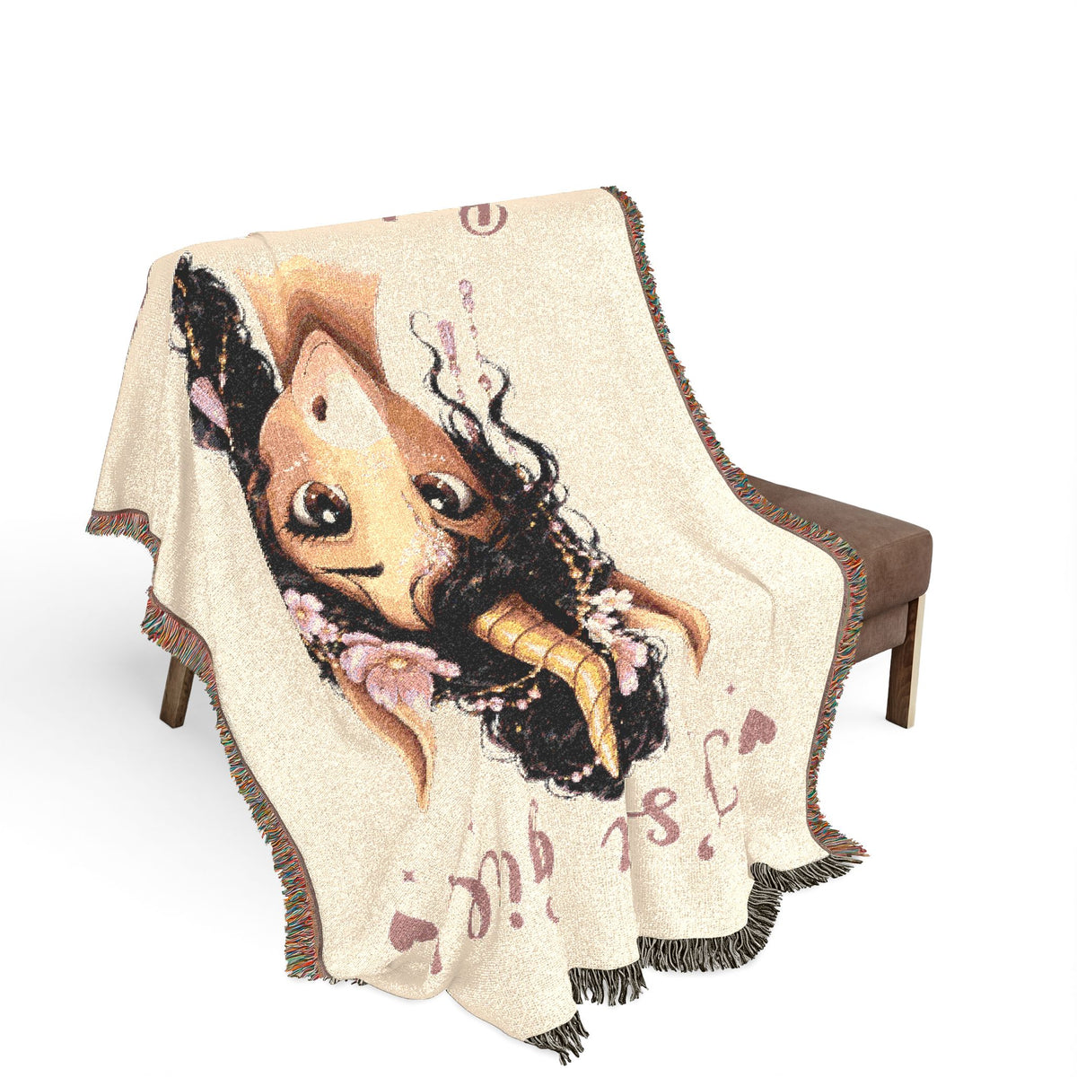 Personalize Name and Date It's a Girl Unicorn Woven Cotton Throw Blanket, Jacquard Tapestry Keepsake