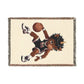 Basketball Player Unicorn Woven, Boys Basketball Gift, Personalized Basketball Blanket, Navy Red Sports Throw, Basketball Senior Night Gift