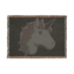 Cocoa Comet. Unicorn 100% Cotton Woven Throw Blanket Original Artwork Heirloom Keepsake Woven Fringe Blanket