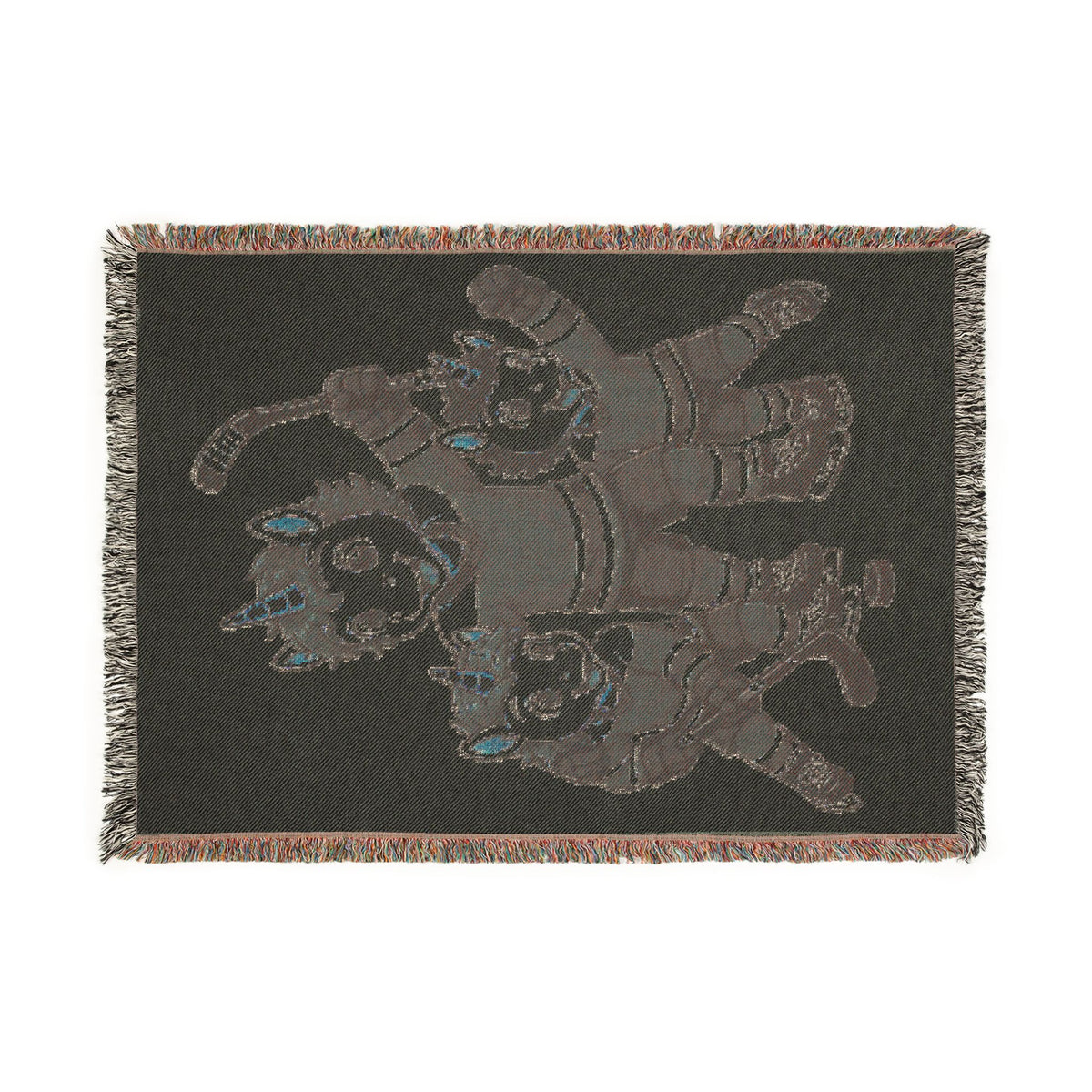 Father and Sons Unicorn Hockey Woven Blanket, Hockey Family Gift, Dad and Boys Sports Throw, Red Navy Team Keepsake