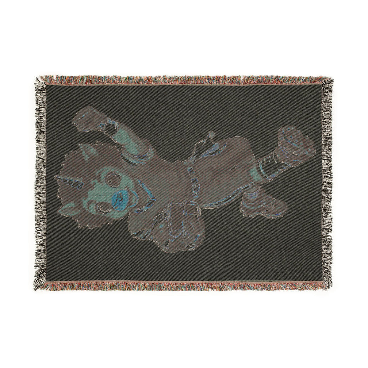 Football Player Unicorn Woven Blanket, Red Gold Football Gift for Boys, Personalized Football Blanket, Game Day Throw, Senior Football Gift