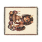 Unicorn Pottery Woven Throw Blanket: Jacquard Tapestry Wall Art, USA Cotton