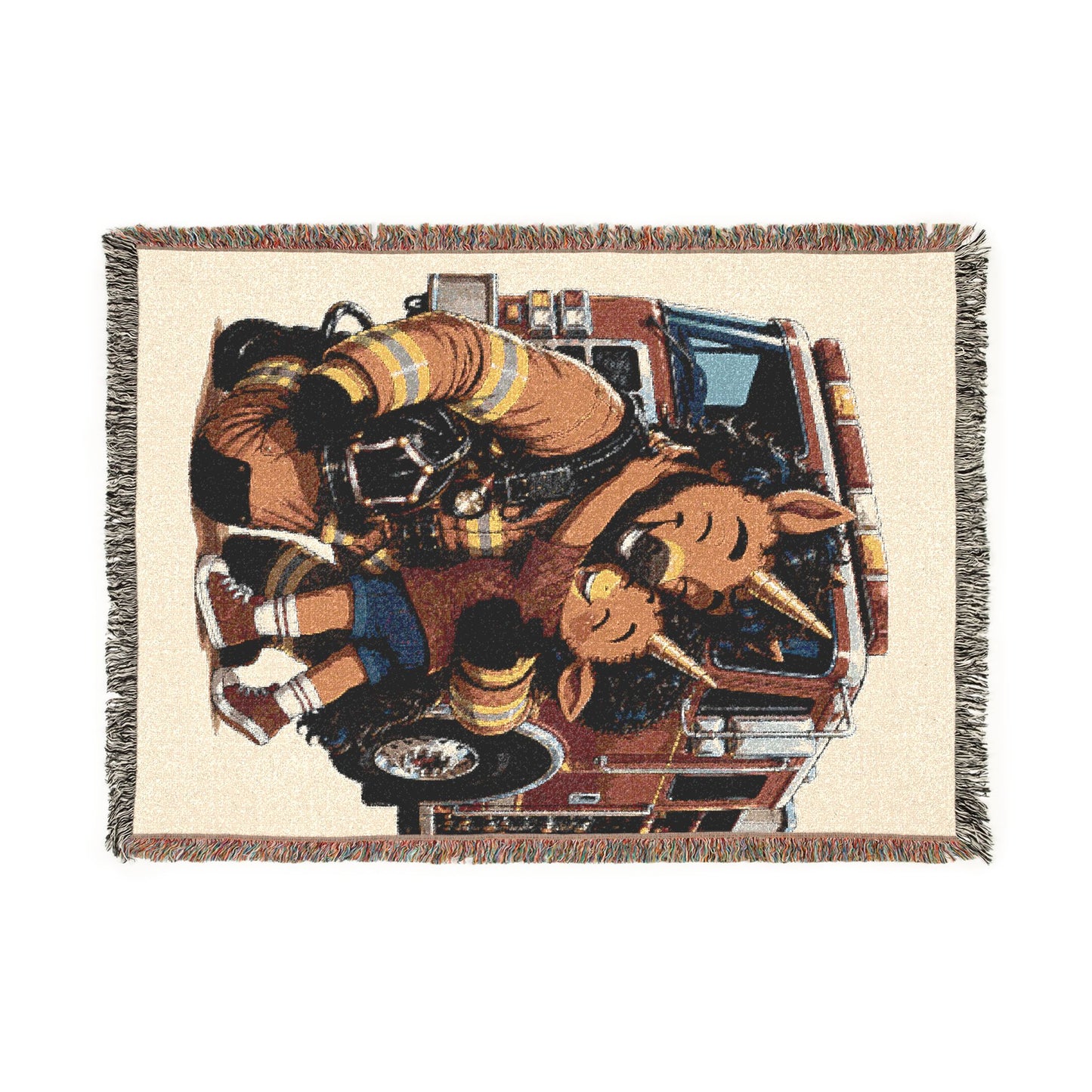 Future Firefighter My First Hero Unicorn Dad & Child Gift 100% Cotton Woven Throw Blanket Original Artwork Heirloom-Quality Keepsake