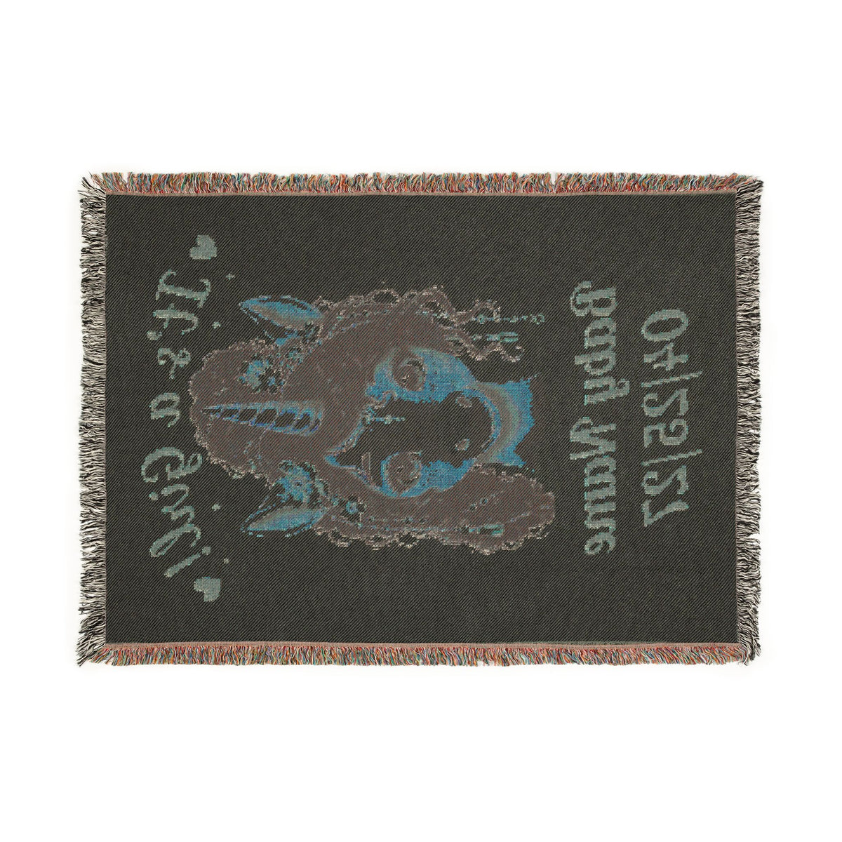 Personalize Name and Date It's a Girl Unicorn Woven Cotton Throw Blanket, Jacquard Tapestry Keepsake