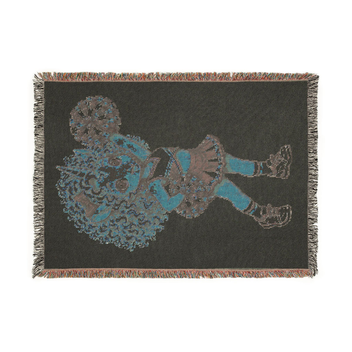 Cheerleader Unicorn Blanket, Personalized Cheer Woven Throw, Cheerleader Gift, Team Spirit Gift, Cheer Season Keepsake