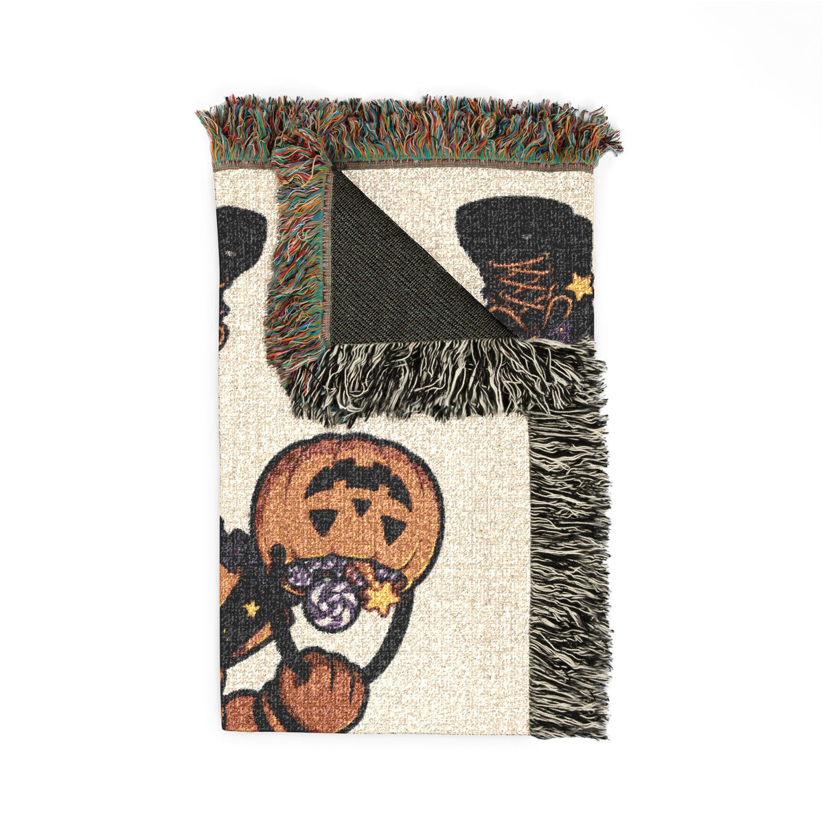 Pumpkin Unicorn Girl Woven Blanket, Halloween Trick or Treat Throw, Spooky Cute Fall Décor, Halloween Gift for Girls