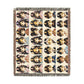 Woven Cotton Throw Blanket: world travelers East Asian Unicorn Characters, Jacquard Tapestry, USA Made