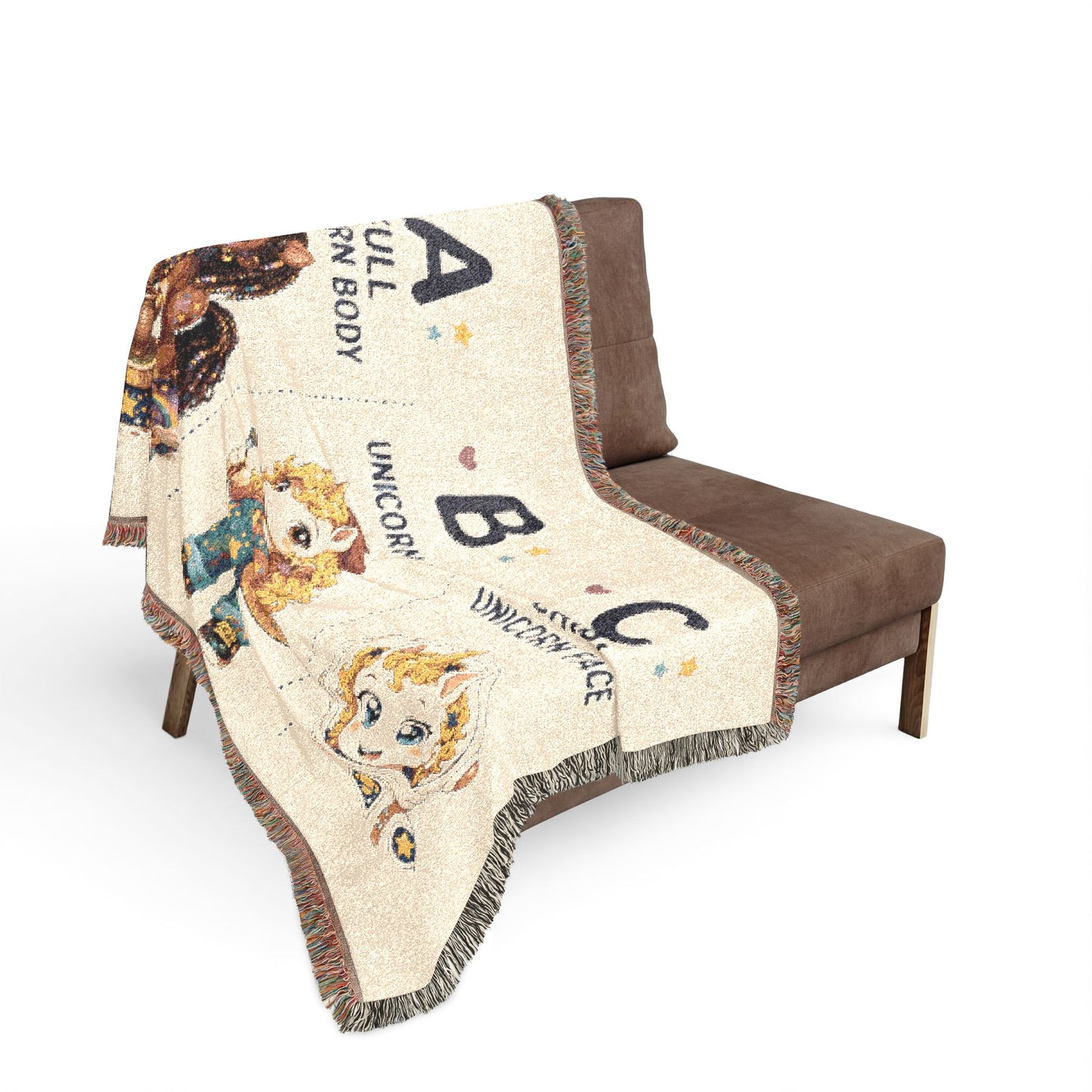 Personalize Your Own Unicorn 4 everyone Heirloom-Quality 100% Cotton Woven Throw Featuring our Original Characters Personalized Keepsake