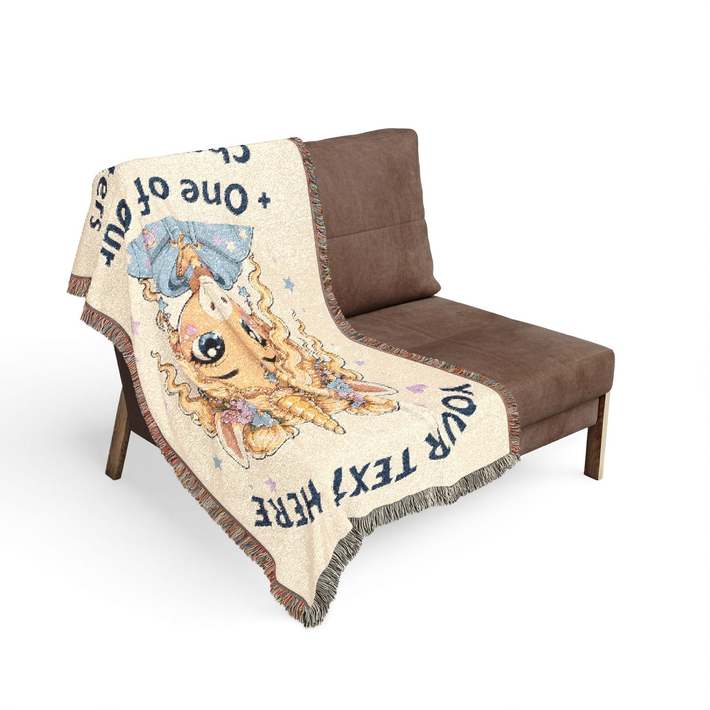 Personalize Your Own Unicorn 4 everyone Heirloom-Quality 100% Cotton Woven Throw Featuring our Original Characters Personalized Keepsake
